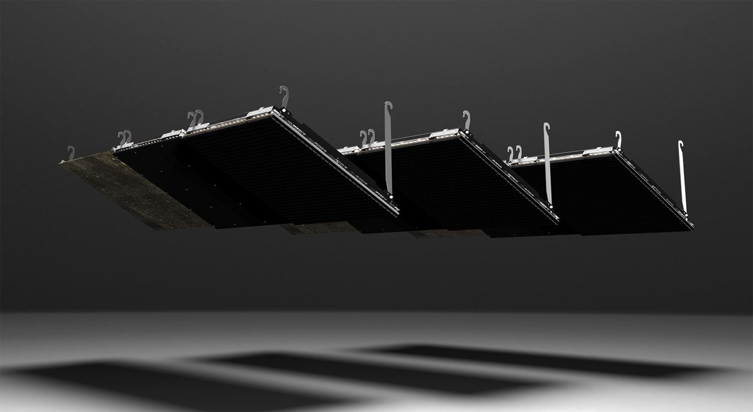 Render image of Welkin™ patentpending shooting range baffle system