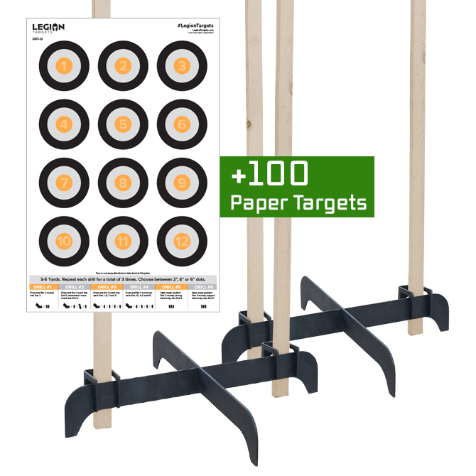 Legion Cross Target Stand Bundle (2 Stands and 100x Orange Dot Paper ...